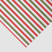Retro Red Green White Christmas Stripe Pattern 薄葉紙 (詳細)
