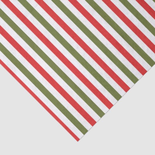 Retro Red Green White Christmas Stripe Pattern 薄葉紙 (詳細)