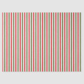 Retro Red Green White Christmas Stripe Pattern 薄葉紙 (正面)
