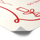 Retro Red Love in the air welcome bridal shower ポスター (角)