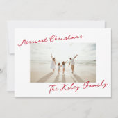 retro red merry christmas collage photo シーズンカード (正面)