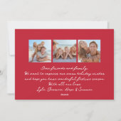 retro red merry christmas collage photo シーズンカード (裏面)