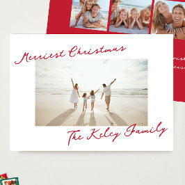 retro red merry christmas collage photo シーズンカード