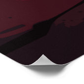 Retro Red Muscle Car Rear Pop Art Illustration ポスター (角)
