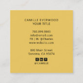 Retro Red Mustard Custom Company Logo スクエア名刺 (裏面)