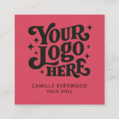 Retro Red Mustard Custom Company Logo スクエア名刺 (正面)