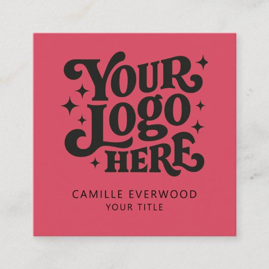 Retro Red Mustard Custom Company Logo スクエア名刺 (正面)