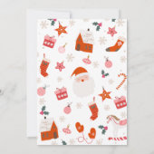 Retro Red Pink Girls Santa Baby Baby Shower 招待状 (裏面)