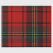 Retro Red Plaid Whimsical Christmas  ラッピングペーパー (フラット)