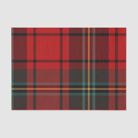 Retro Red Plaid Whimsical Christmas  薄葉紙 (正面)