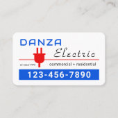 Retro Red Power Plug Electric 名刺 (正面)