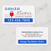 Retro Red Power Plug Electric 名刺 (正面/裏面)