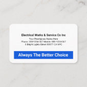 Retro Red Power Plug Electric 名刺 (裏面)