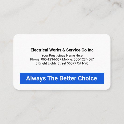 Retro Red Power Plug Electric 名刺 (裏面)