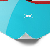 Retro Red Rocket Ship in Space Galactic ポスター (角)