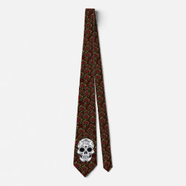 retro red roses  sugar skull neck tie ネクタイ
