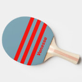 Retro Red Sea Three Across Striping with Name 卓球ラケット (横)