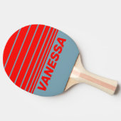 Retro Red Sea Three Horizon Striping with Name 卓球ラケット (横)