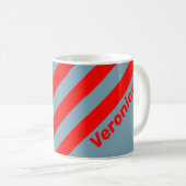 Retro Red Sea Three Stripes with Name コーヒーマグカップ (正面右)