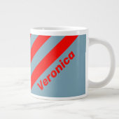 Retro Red Sea Three Stripes with Name ジャンボコーヒーマグカップ (右)