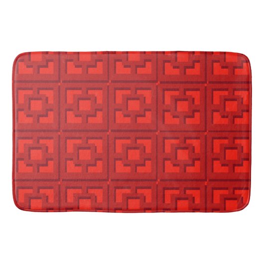 Retro Red Trellis Bath Mat バスマット (正面)