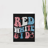 Retro Red White And I Do 4th Of July Bachelorette  カード (正面)