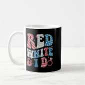 Retro Red White And I Do 4th Of July Bachelorette  コーヒーマグカップ (左)