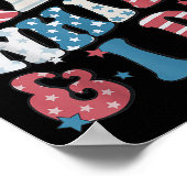 Retro Red White And I Do 4th Of July Bachelorette  ポスター (角)