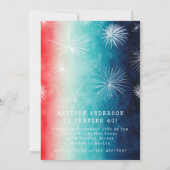 Retro Red White Blue Shh Surprise Birthday Party 招待状 (裏面)