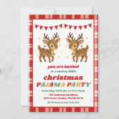Retro Reindeer Pajama Christmas Party Editable 招待状 (正面)