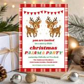 Retro Reindeer Pajama Christmas Party Editable 招待状