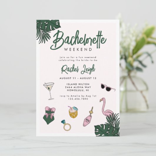Retro Resort Bachelorette Weekend 招待状 (スタンド正面)