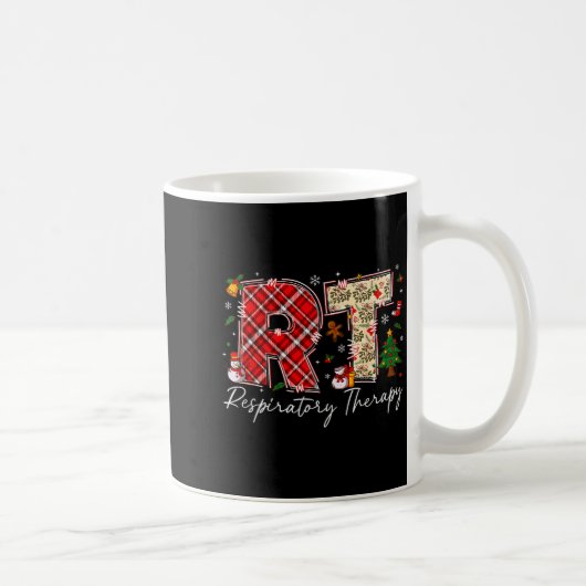 Retro Resratory Therapy Rt Santa Christmas Therapy コーヒーマグカップ (右)