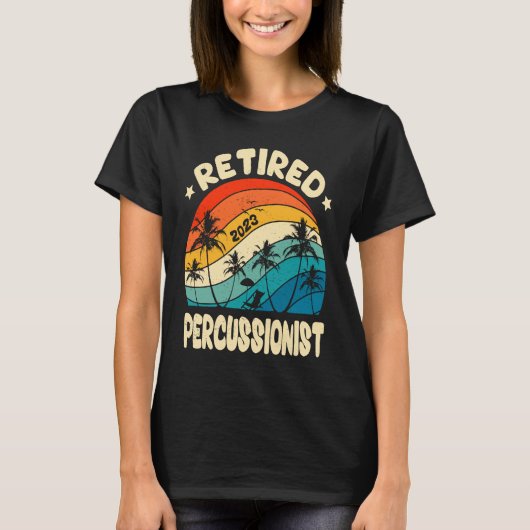 Retro Retired Percussionist Vintage Retirement Wor Tシャツ (正面)