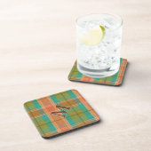 Retro Revival Plaid Monogram Hard Plastic Coaster コースター (右側)
