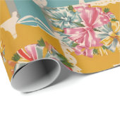 Retro Ribbon Christmas Gift Wrap ラッピングペーパー (ロールコーナー)