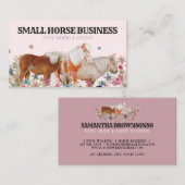 Retro Ride Pink Pony | Floral Horse | Equestrian 名刺 (正面/裏面)