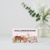 Retro Ride Pink Pony | Floral Horse | Equestrian 名刺 (スタンド正面)