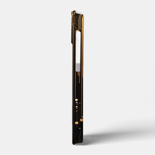 Retro Roaring 20's Art Deco Black Gold Monogram Case-Mate iPhoneケース (裏面 / 左)