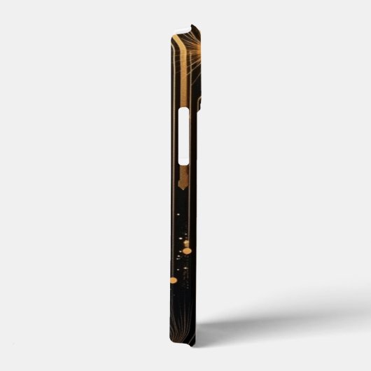 Retro Roaring 20's Art Deco Black Gold Monogram Case-Mate iPhoneケース (裏面 / 右)