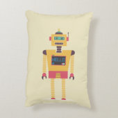 Retro Robot Illustration Personalised Kids アクセントクッション (裏面(縦))