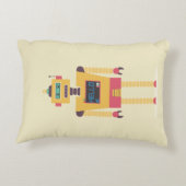 Retro Robot Illustration Personalised Kids アクセントクッション (裏面)
