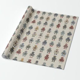 Retro Robot Wrapping Paper ラッピングペーパー