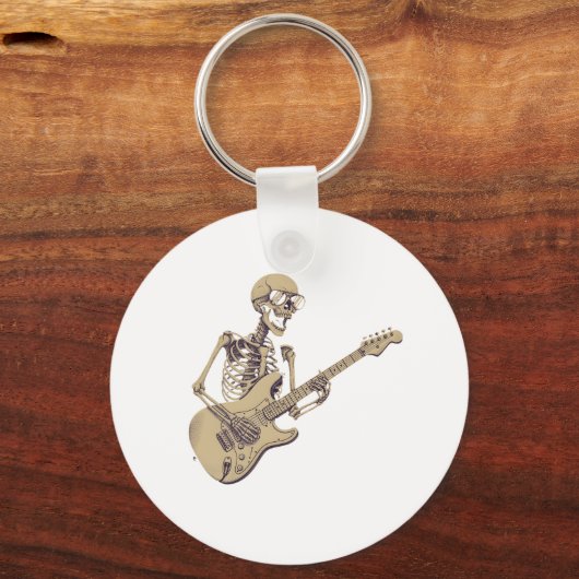 Retro Rock Skeleton Guitar Graphic キーホルダー (裏面)