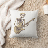Retro Rock Skeleton Guitar Graphic クッション (ブランケット)