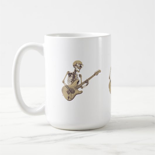Retro Rock Skeleton Guitar Graphic コーヒーマグカップ (左)