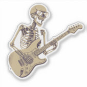 Retro Rock Skeleton Guitar Graphic シール (正面)