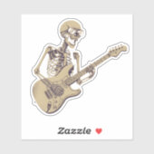Retro Rock Skeleton Guitar Graphic シール (シート)