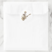 Retro Rock Skeleton Guitar Graphic ラウンドシール (バッグ)