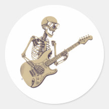 Retro Rock Skeleton Guitar Graphic